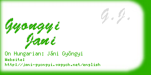 gyongyi jani business card