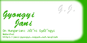 gyongyi jani business card